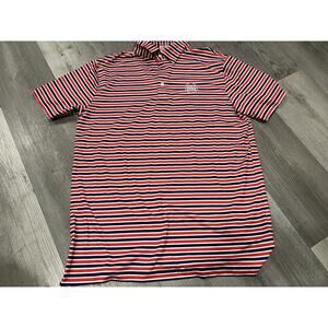 Golf Gods Polo Shirt Mens Medium Blue Red Golf Stretch Performance Australia